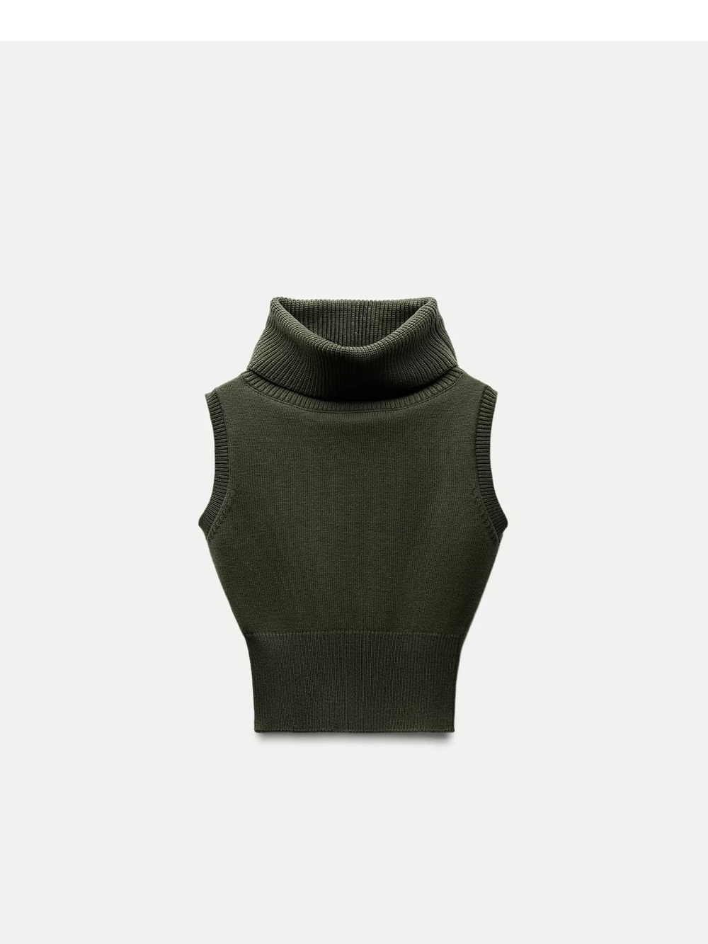 Zara Sleeveless Turtleneck Knit Top